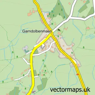 Street map sample of Garndolbenmaen, Gwynedd