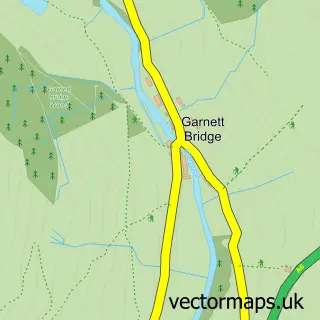 Street map sample of Garnett Bridge, Cumbria