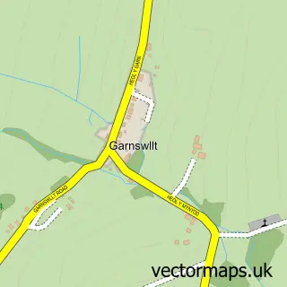 Street map sample of Garnswllt, West Glamorgan