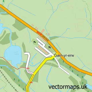 Street map sample of Garn-yr-erw, Gwent