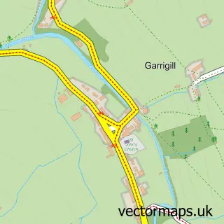Street map sample of Garrigill, Cumbria