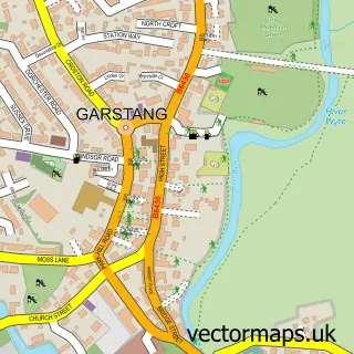 Street map sample of Garstang, Lancashire