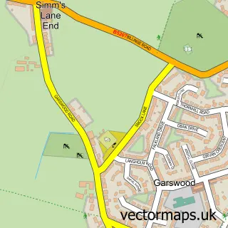 Street map sample of Garswood, Merseyside
