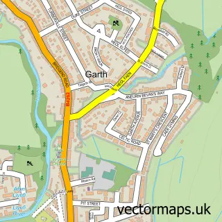 Street map sample of Garth, Mid Glamorgan
