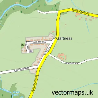 Street map sample of Gartness, Lanarkshire