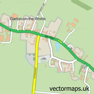Street map sample of Garton on the Wolds, East Riding of Yorkshire