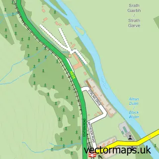 Street map sample of Garve, Ross and Cromarty