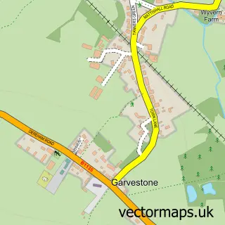 Street map sample of Garvestone, Norfolk