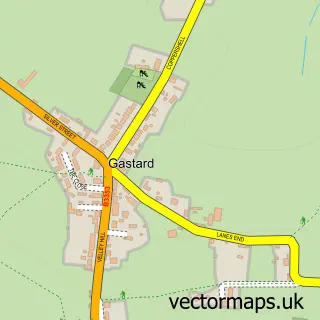 Street map sample of Gastard, Wiltshire
