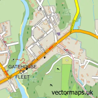 Street map sample of Gatehouse of Fleet, The Stewartry of Kirkcudbright