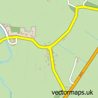 Street map sample of Gateside, The Stewartry of Kirkcudbright
