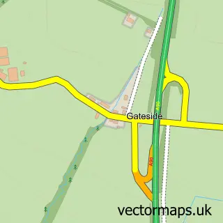 Street map sample of Gateside, Angus