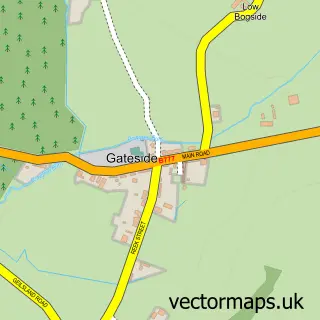 Street map sample of Gateside, Ayrshire and Arran