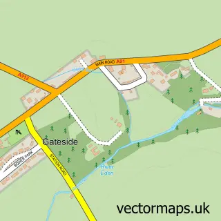 Street map sample of Gateside, Fife