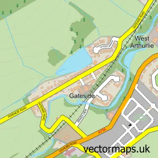 Street map sample of Gateside, Renfrewshire