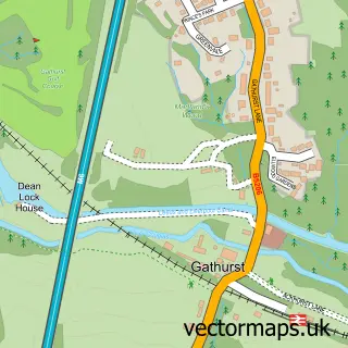 Street map sample of Gathurst, Greater Manchester