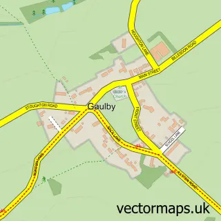 Street map sample of Gaulby, Leicestershire