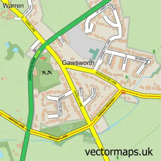 Street map sample of Gawsworth, Cheshire