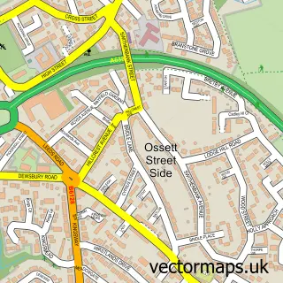 Street map sample of Gawthorpe, West Yorkshire
