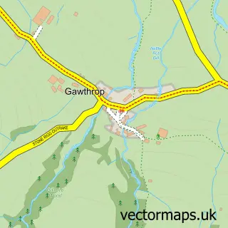 Street map sample of Gawthrop, Cumbria