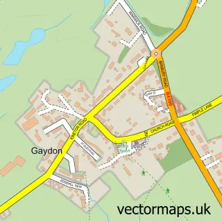 Street map sample of Gaydon, Warwickshire