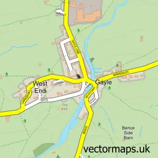 Street map sample of Gayle, North Yorkshire