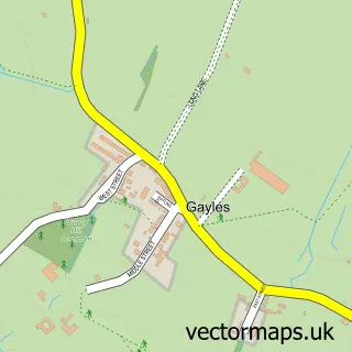 Street map sample of Gayles, North Yorkshire
