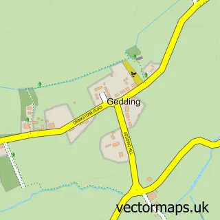 Street map sample of Gedding, Suffolk