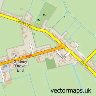 Street map sample of Gedney Drove End, Lincolnshire