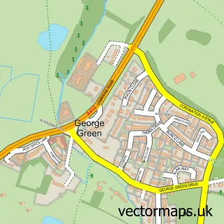 Street map sample of George Green, Buckinghamshire