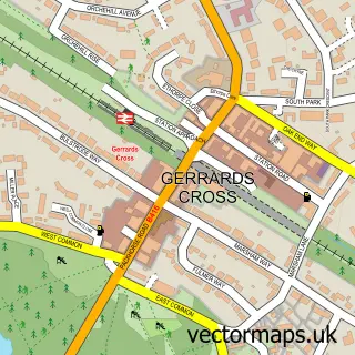 Street map sample of Gerrards Cross, Buckinghamshire