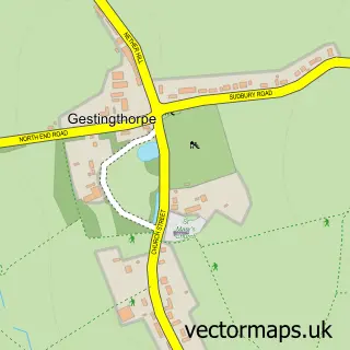 Street map sample of Gestingthorpe, Essex