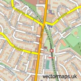 Street map sample of Giffnock, Renfrewshire