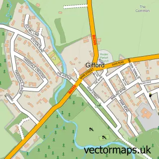Street map sample of Gifford, East Lothian