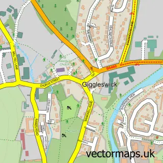 Street map sample of Giggleswick, North Yorkshire
