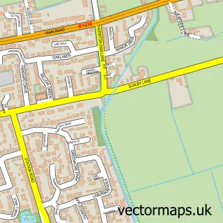 Street map sample of Gilberdyke, East Riding of Yorkshire