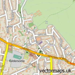 Street map sample of Gildersome, West Yorkshire