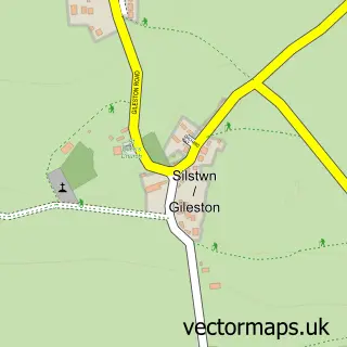 Street map sample of Gileston, South Glamorgan