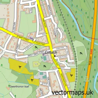 Street map sample of Gilfach, Gwent