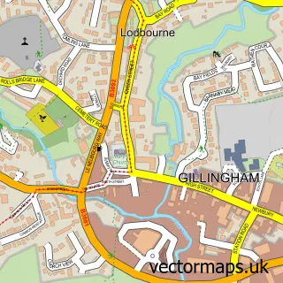 Street map sample of Gillingham, Dorset