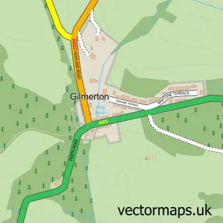 Street map sample of Gilmerton, Perth and Kinross