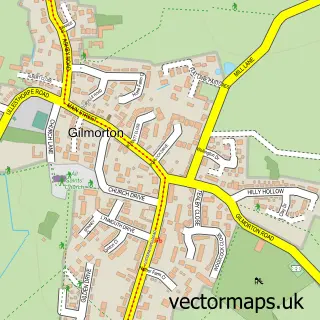 Street map sample of Gilmorton, Leicestershire