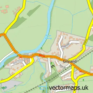 Street map sample of Gilsland, Northumberland