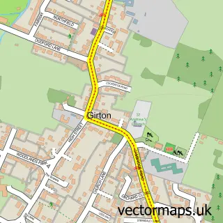 Street map sample of Girton, Cambridgeshire