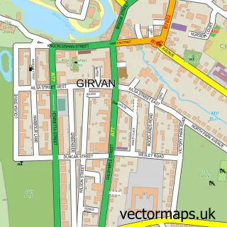 Street map sample of Girvan, Ayrshire and Arran