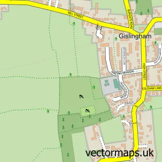 Street map sample of Gislingham, Suffolk