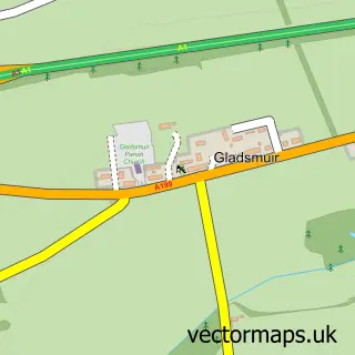 Street map sample of Gladsmuir, East Lothian