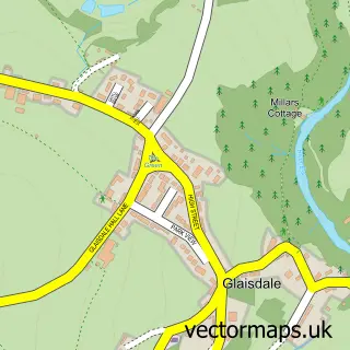 Street map sample of Glaisdale, North Yorkshire