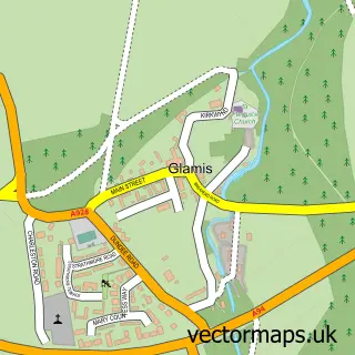 Street map sample of Glamis, Angus