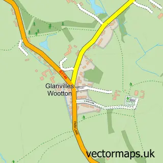 Street map sample of Glanvilles Wootton, Dorset